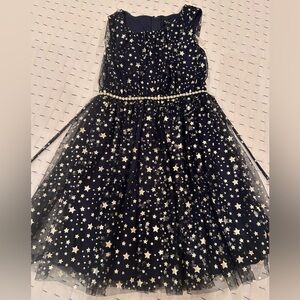 Xtraordinary Navy Dress with Gold Stars